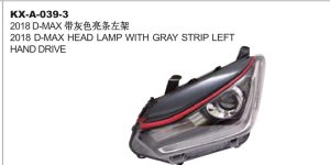 2018 D-MAX HEAD LAMP WITH GRAY STRIP LEFT HAND DRIVE KX-A-039-3