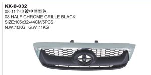 08 HALF CHROME GRILLE BLACK - HILUX KX-B-032