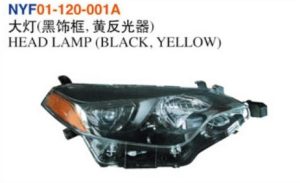 HEAD LAMP (BLACK, YELLOW) - Corolla 2014 NYF01-120-001A