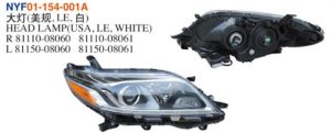 HEAD LAMP(USA, LE, WHITE) - Sienna 2015-2020 NYF01-154-001A