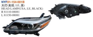 HEAD LAMP(USA, LE, BLACK) - Sienna 2015-2020 NYF01-154-001B
