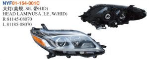HEAD LAMP(USA, LE, W/HID) - Sienna 2015-2020 NYF01-154-001C