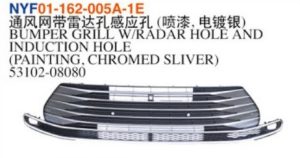 BUMPER GRILL W/RADAR HOLE AND INDUCTION HOLE (PAINTING, CHROMED SLIVER) - Sienna 2021 NYF01-162-005A-1E
