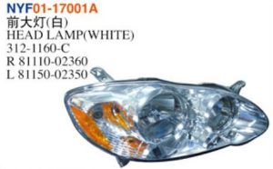 HEAD LAMP(WHITE) - Corolla 2005-2008 NYF01-17001A