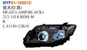 HEAD LAMP(BLACK) - Corolla 2005-2008 NYF01-18001C