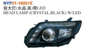 HEAD LAMP (CRYSTAL,BLACK) W/LED - Corolla 2005-2008 NYF01-18001E