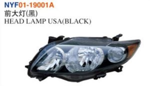 HEAD LAMP USA(BLACK) - Corolla 2007 NYF01-19001A