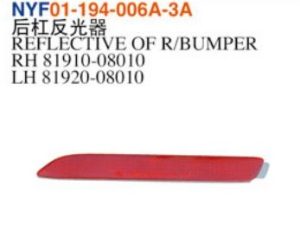 REFLECTIVE OF R/BUMPER - Highlander 2023 NYF01-194-006A-3A