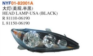HEAD LAMP-USA (BLACK) – Camry 2004-2005
