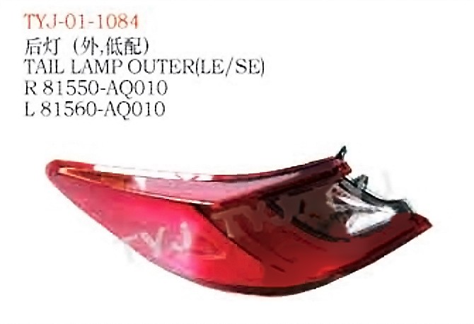 tyj 01 1084.jpg TAIL LAMP OUTER (LE/SE) - CAMRY TYJ-01-1084